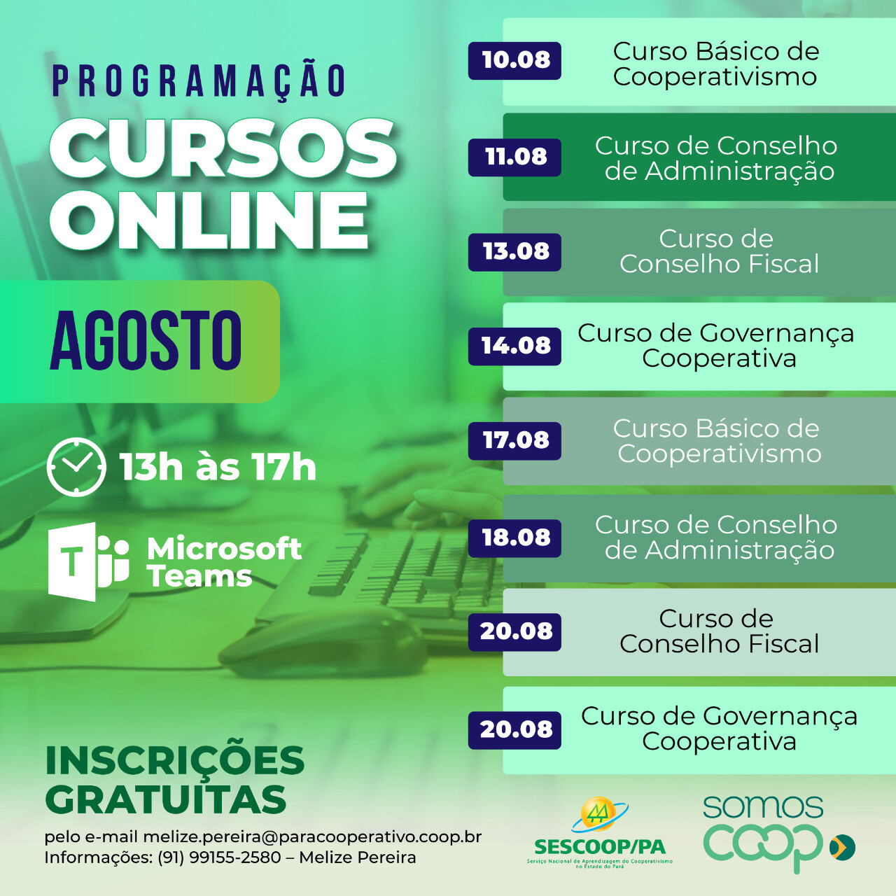 Sistema OCB/PA lança cursos online