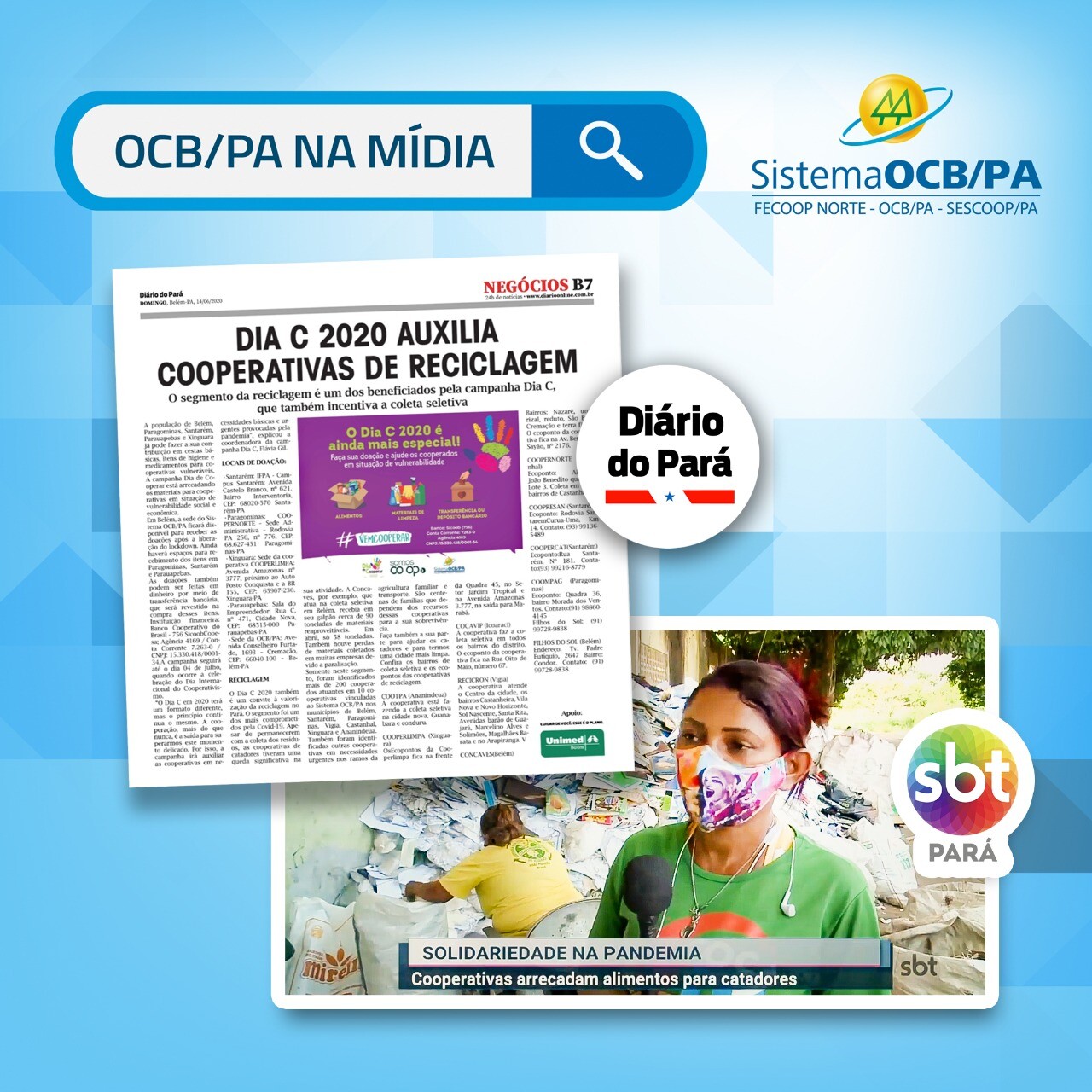 Dia de Cooperar é destaque no Jornal Diário do Pará e no SBT TV