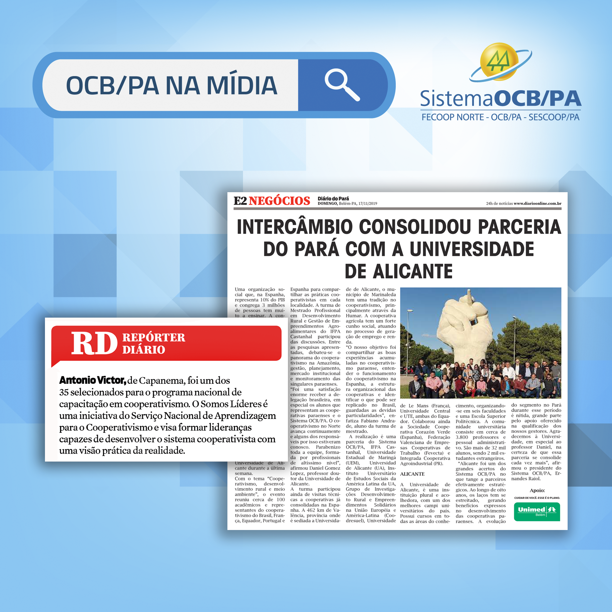 OCB/PA Na Mídia - Curso Internacional de Cooperativismo e Somos Líderes 📰