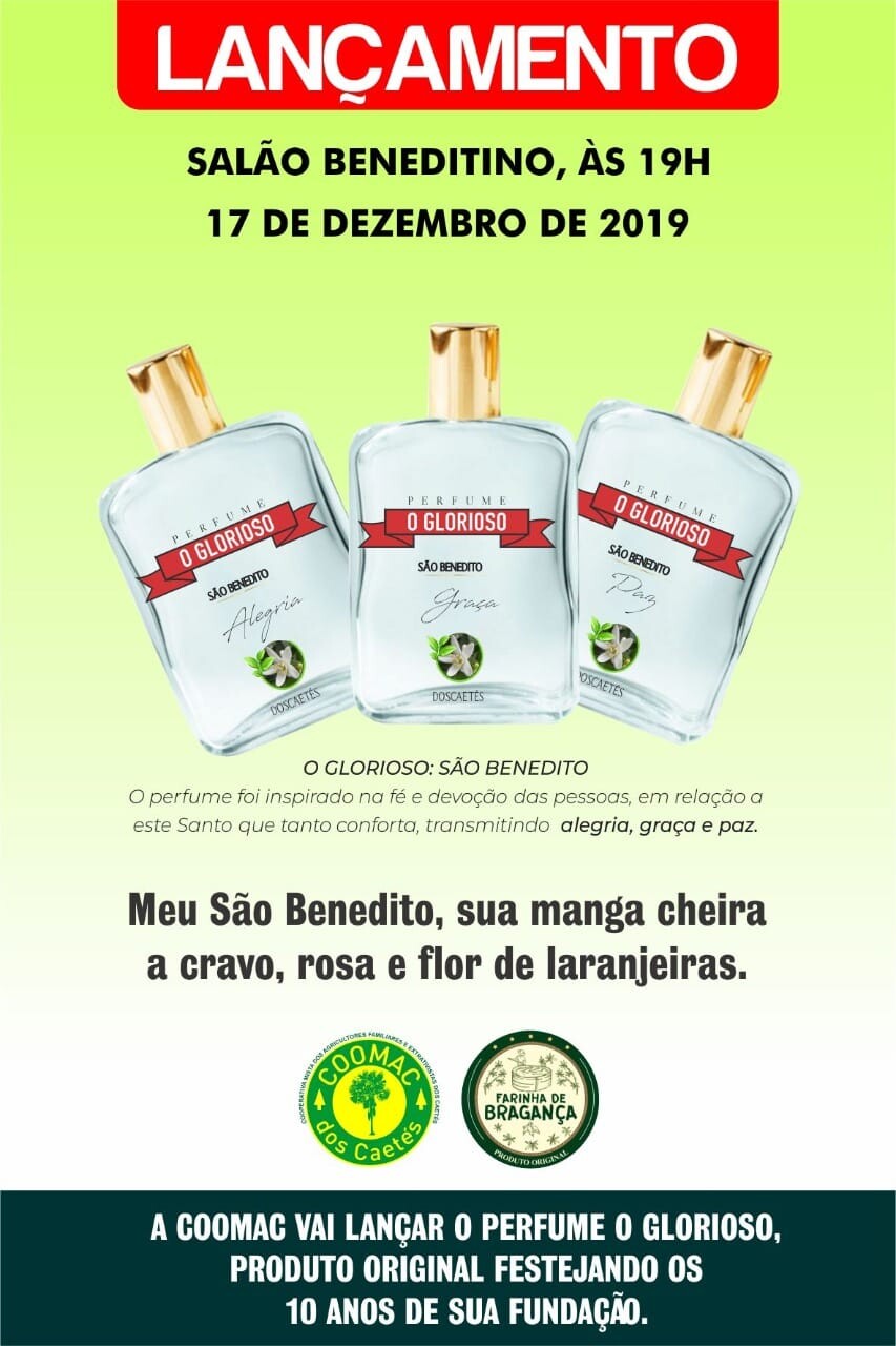 Coomac lança linha de perfumes em homenagem a São Benedito