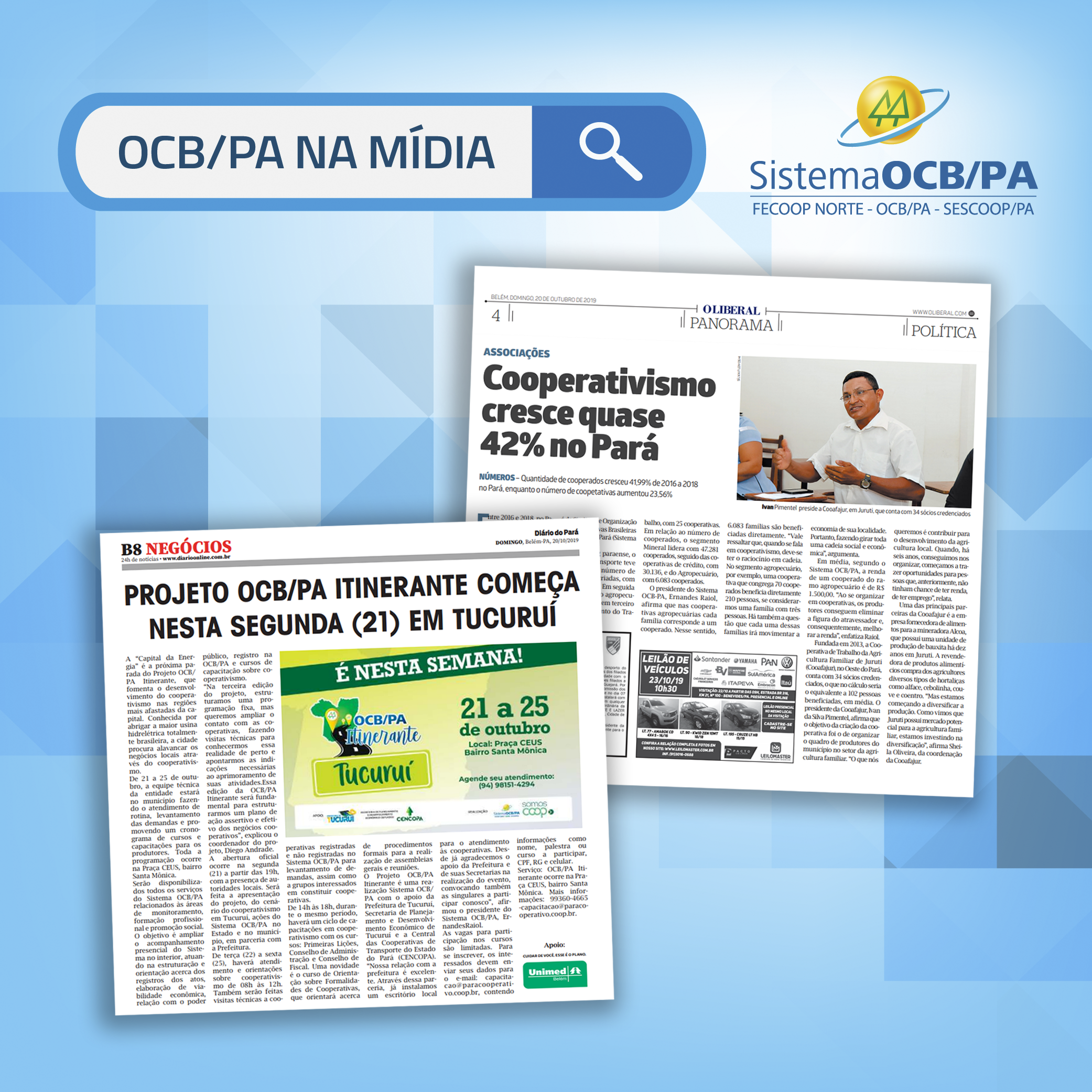 OCB/PA Na Mídia - Crescimento do Cooperativismo e OCB Itinerante 📰