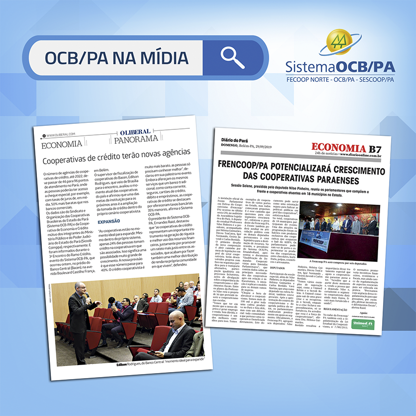 OCB/PA Na Mídia - Encontro do Ramo Crédito e FRENCOOP/PA ?