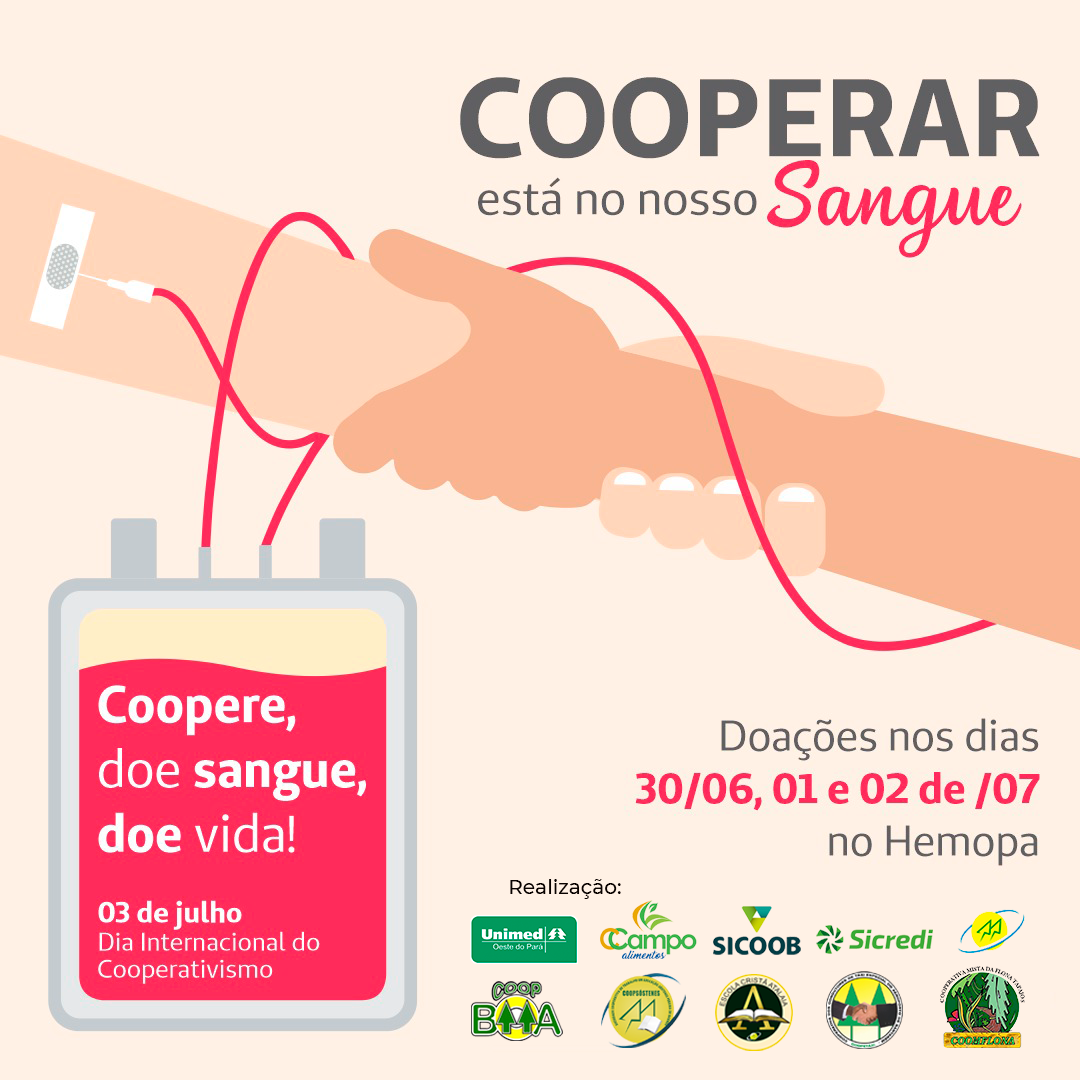 Cooperativas de Santarém se mobilizam para Campanha de Doação de Sangue