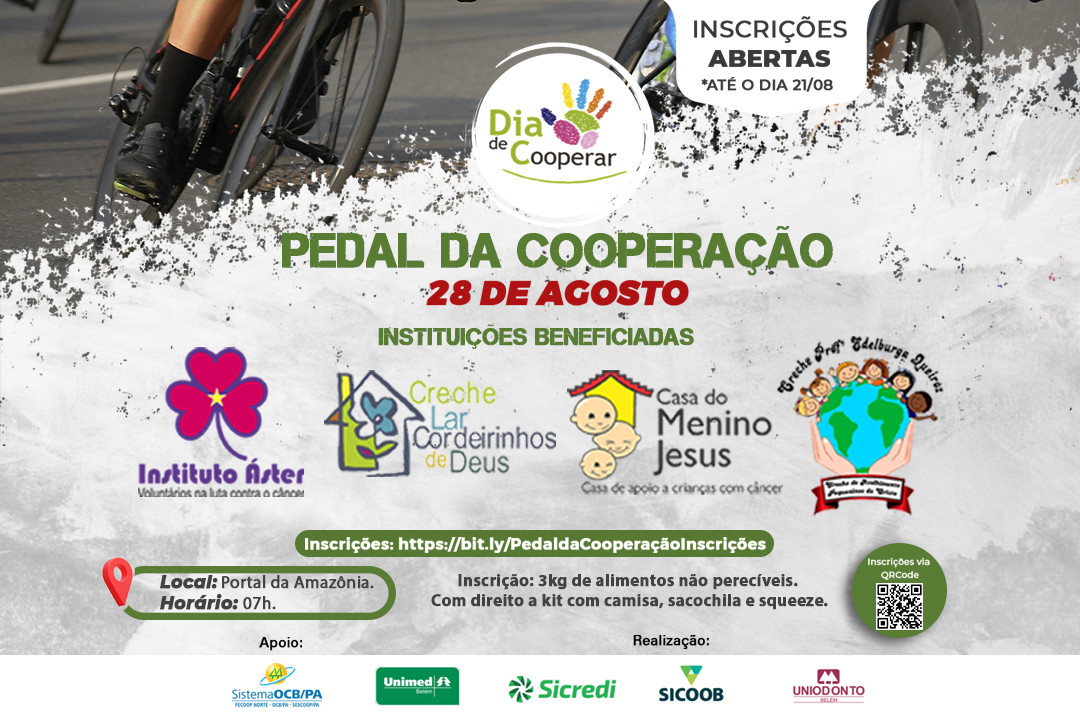 Pedal da Cooperação irá beneficiar instituições sociais