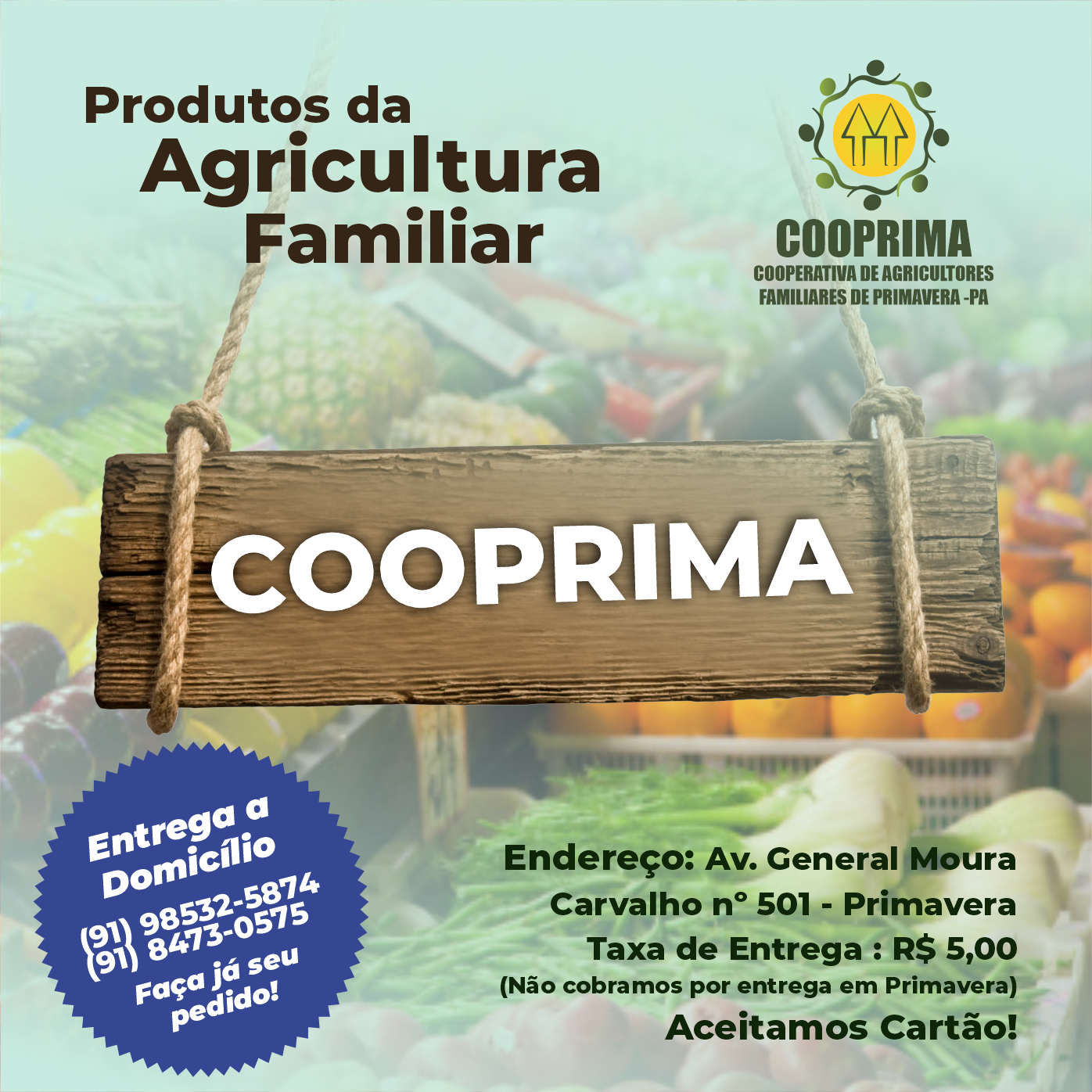 COOPRIMA entrega a domicílio em 5 municípios