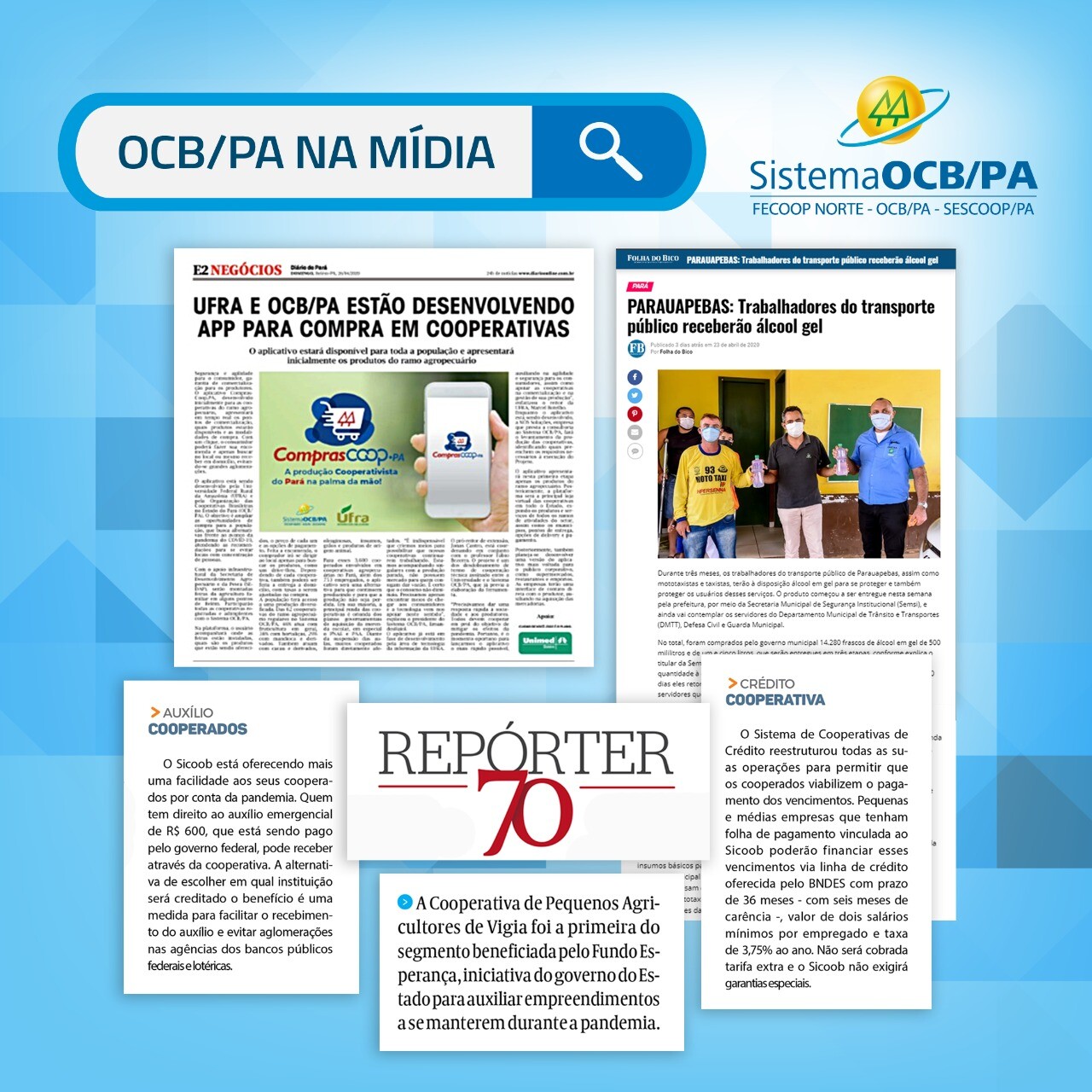 OCB/PA Na Mídia - Aplicativo Agro e medidas adotadas pelas cooperativas 🌱😷