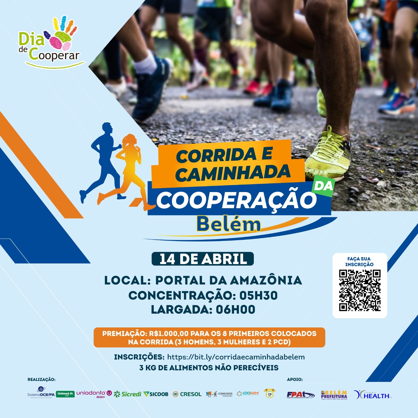 Inscrições para a Corrida e Caminhada da Cooperação edição Belém estão abertas