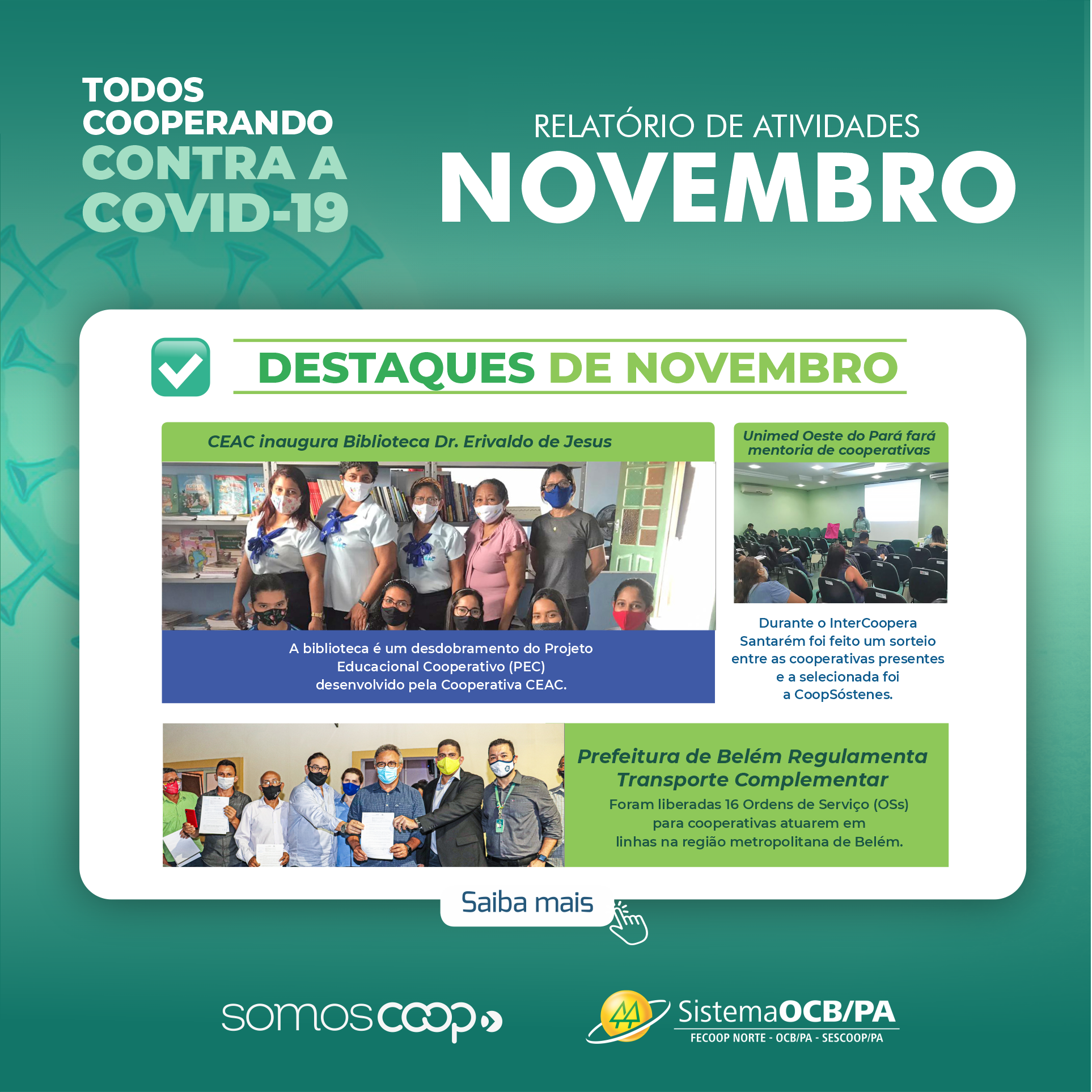 OCB/PA beneficiou mais de 4 mil pessoas em novembro