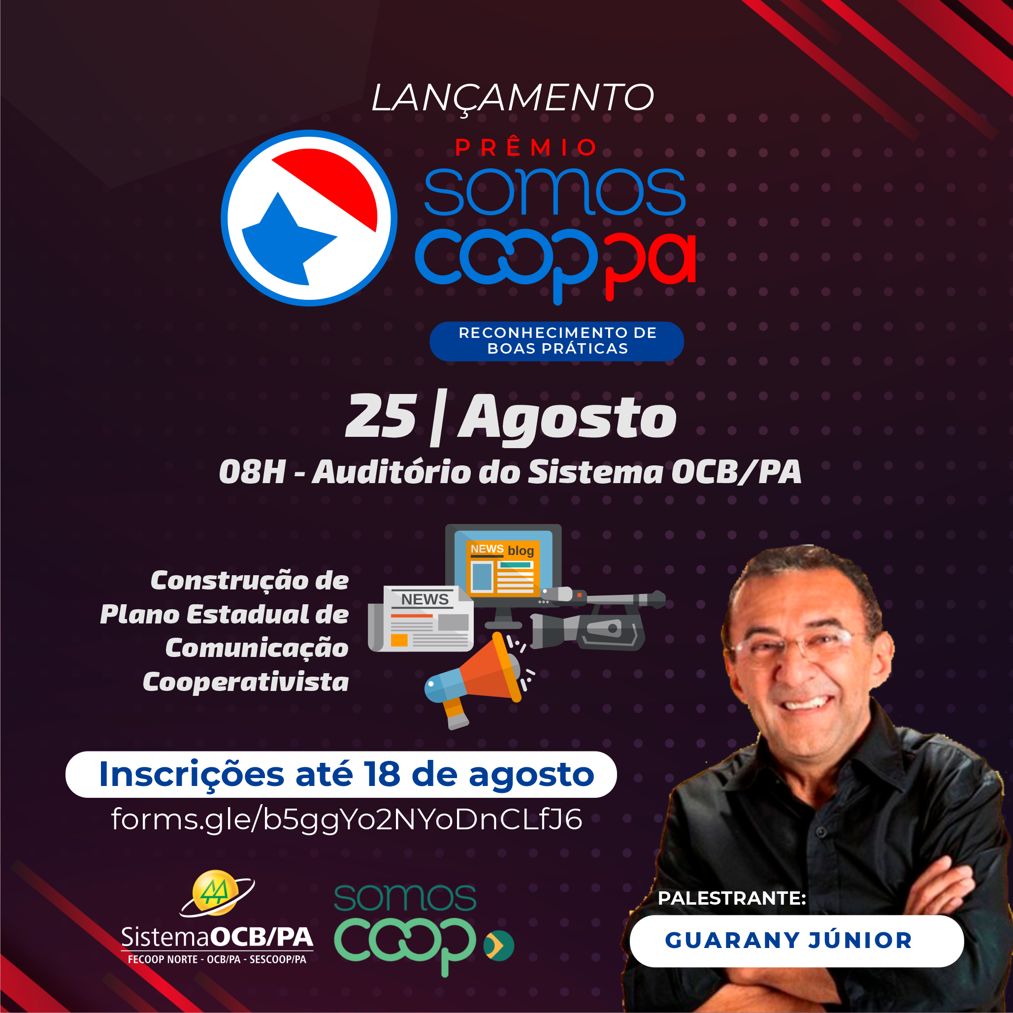 Lançamento do Prêmio SomosCoopPA ocorre no próximo dia 25
