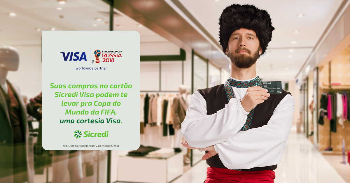 Portadores do cartão Sicredi Visa concorrem a viagens para a Copa do Mundo 